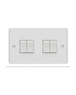 Crabtree Capital 4 Gang 2 Way SP 10AX Light Switch White
