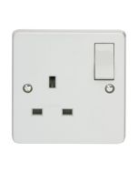 Crabtree Capital 1 Gang SP 13A Dual Earth Switched Socket White