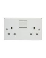 Crabtree Capital 2 Gang DP 13A Switched Socket White