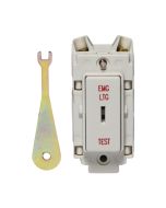 Crabtree Rockergrid 1 Way 20A DP Grid Switch White Emergency Lighting c/w Key