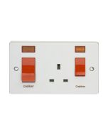 Crabtree Capital 45A DP Cooker Control Unit White c/w 13A Switched Socket & Neon
