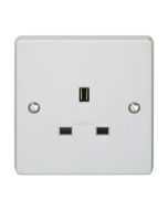 Crabtree Capital 1 Gang 13A Unswitched Socket White