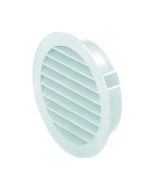 Domus 100mm Round Louvred Grille White c/w Flyscreen