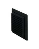 Domus 100mm Louvred Grille Black c/w Flyscreen & Round Spigot