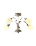Endon 124-5 5 Light Semi-Flush Ceiling In Satin And Polished Chrome