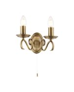 Endon 2030-2AN 2 Light Wall In Antique Brass