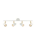 Endon 59933 Gull Matt White and Satin Brushed Brass Bar Spotlight