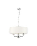 Endon 60129 Nixon Ceiling Pendant Light in Nickel with White Silk Shade