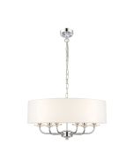 Endon 60179 Nixon Ceiling Pendant Light in Nickel with White Silk Shade