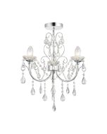 Endon 61251 Tabitha Crystal Glass Semi Flush Ceiling Light IP44