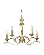 Endon KORA-5AB 5 Light Chandelier With Antique Brass Finish