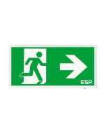 ESP D120RWH Duceri Emergency Surface Exit Box 3W LED IP20 Right Legend Lithium Battery Maintained White