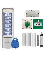 ESP APERTA Single Internal Door Proximity Kit Keypad c/w IP55 Mushroom Exit Button Silver