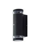 Forum ZN-35685-BLK Helix Outdoor GU10 Up/Down Wall Light Black Aluminium c/w Photocell