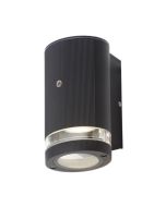 Forum ZN-35686-BLK Helix Outdoor GU10 Wall Downlight Black Aluminium c/w Photocell