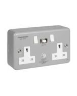 Powerbreaker RCD Twin Switched Socket Passive 30mA Metal