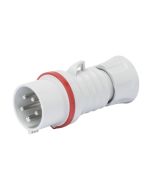 Gewiss IEC 309 HP High Performance Plug 3P+N+E 6h IP44 Screw Wiring 16A 400V 50/60Hz Red Halogen Free Plastic