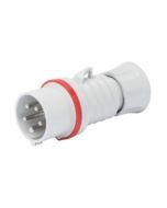 Gewiss IEC 309 HP High Performance Plug 3P+E 6h IP44 Screw Wiring 32A 400V 50/60Hz Red Halogen Free Plastic