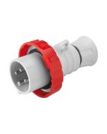 Gewiss IEC 309 HP High Performance Plug 3P+E 6h IP66/IP67/IP68/IP69 Screw Wiring 16A 400V 50/60Hz Red Halogen Free Plastic