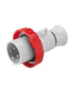 Gewiss IEC 309 HP High Performance Plug 3P+E 6h IP66/IP67/IP68/IP69 Screw Wiring 32A 400V 50/60Hz Red Halogen Free Plastic
