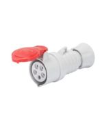 Gewiss IEC 309 HP High Performance Connector 3P+N+E 6h IP44 Screw Wiring 32A 400V 50/60Hz Red Halogen Free Plastic