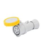Gewiss IEC 309 HP High Performance Connector 2P+E 4h IP66/IP67/IP68/IP69 Screw Wiring 16A 110V 50/60Hz Yellow Halogen Free Plastic