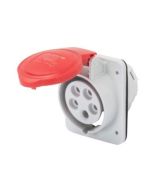 Gewiss IEC 309 HP High Performance Socket 3P+N+E 6h 10Deg Flush Mntg IP44 Screw Wiring 16A 400V 50/60Hz Red Halogen Free Plastic