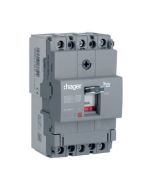 Hager HDA080Z 80A 18kA 3 Pole 3D Fixed Thermal, Fixed Magnetic MCCB h3 x160