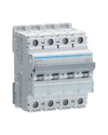 Hager NBN450A 50A 10kA/15kA 4 Pole B Curve 4 Module MCB