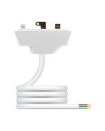 Hager P22/LSF/1.0 Klik 4 Plug 3 Pin Pre-Wired c/w 0.75mm2x1m LSZH Flexible Cord 6A White