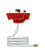 Hager P64AXR/1.0LSF/2 Klik 4 Plug Pin Pre-Wired c/w 1mm2x2m LSZH Flexible Cord 6A Red