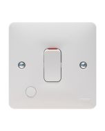 Hager WMDP84FO Sollysta 1 Gang 20A DP Control Switch White c/w Flex Outlet