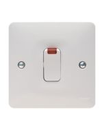 Hager WMDP84N Sollysta 1 Gang 20A DP Control Switch White c/w LED Indicator