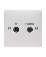 Hager WMDX Sollysta White Double TV & FM/DAB Co-ax Socket Outlet