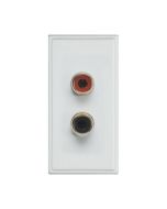 Hager WMMPP Sollysta Module Phono Plugs Euro Red/Black