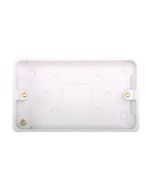 Hager WMPB2/28 Sollysta 2 Gang 28mm Surface Pattress Back Box White