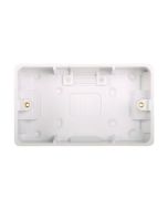 Hager WMPB2/46 Sollysta 2 Gang 46mm Surface Pattress Back Box (Shaver Socket) White