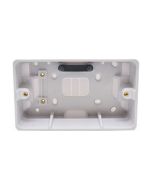 Hager WMPB2/46CC Sollysta 2 Gang 46mm Surface Pattress Back Box White c/w Cable Clamps