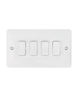 Hager WMPS42 Sollysta 4 Gang 2 Way 10AX Light Switch White