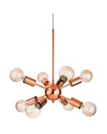 Firstlight 3710CP Alfa Pendant 8xE27 Luminaire 40W 520x470x1300mm Copper