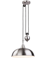 Firstlight 2309BS Century Pendant Rise & Fall E27 Luminaire 60W Brushed Steel