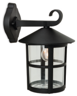 Firstlight 2356BK Stratford Wall Downlight E27 IP44 Lantern 60W Black Die Cast Aluminium