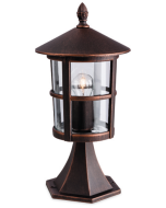 Firstlight 2357BZ Stratford Pillar E27 IP44 Lantern 60W Bronze Die Cast Aluminium
