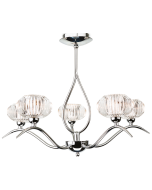Firstlight 4858CH Lisbon 5 Light Flush G9 Ceiling Fitting Clear Decorative Glass 5x33W 560x415mm Chrome