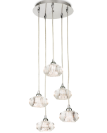 Firstlight 4859CH Lisbon 5 Light G9 Pendant Clear Decorative Glass 5x33W 250x700mm Chrome