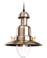 Firstlight 4874BS Fisherman Classic Fishermans w/o 1x40W E27 Pendant Max Drop 1200mm 260x330mm Brushed Steel