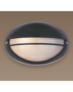 Firstlight 5202BK Streamline Round Opal Glass E27 IP44 Wall Light 60W 240V Black