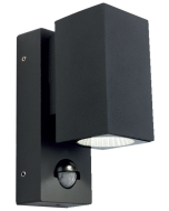 Firstlight 7676GP Dino Single LED c/w PIR 4000K Wall Light 3W 200lm Graphite