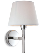 Firstlight 8217PST Transition c/w E14 & Cream Shade Wall Light 60W Polished Stainless Steel