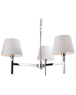 Firstlight 8218PST Transition 3 Light Ceiling c/w E14 & Cream Luminaire Shade 3x60W Polished Stainless Steel